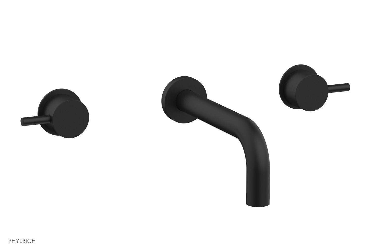 BASIC II Wall Tub Set Lever Handles by Phylrich - Matte Black