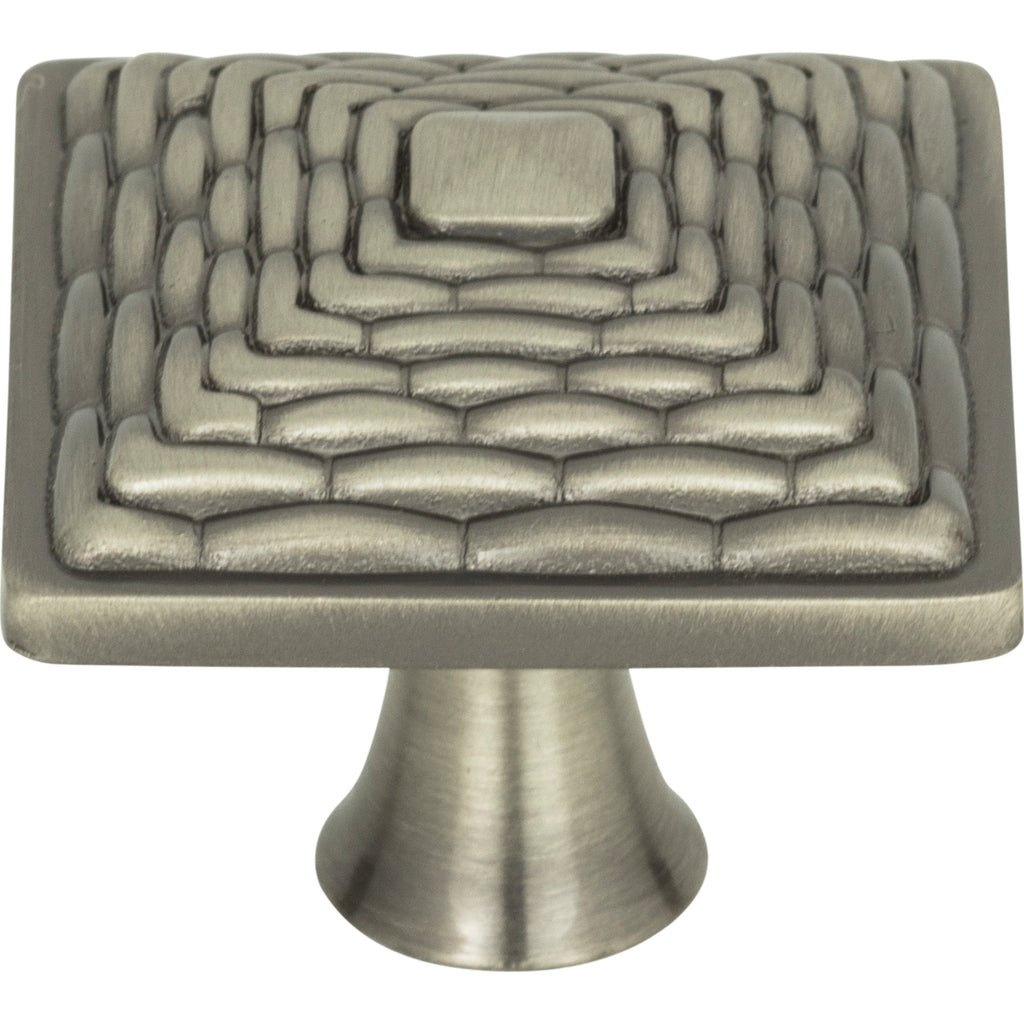 Mandalay Square Knob by Atlas - 1-1/4" - Brushed Nickel - New York Hardware