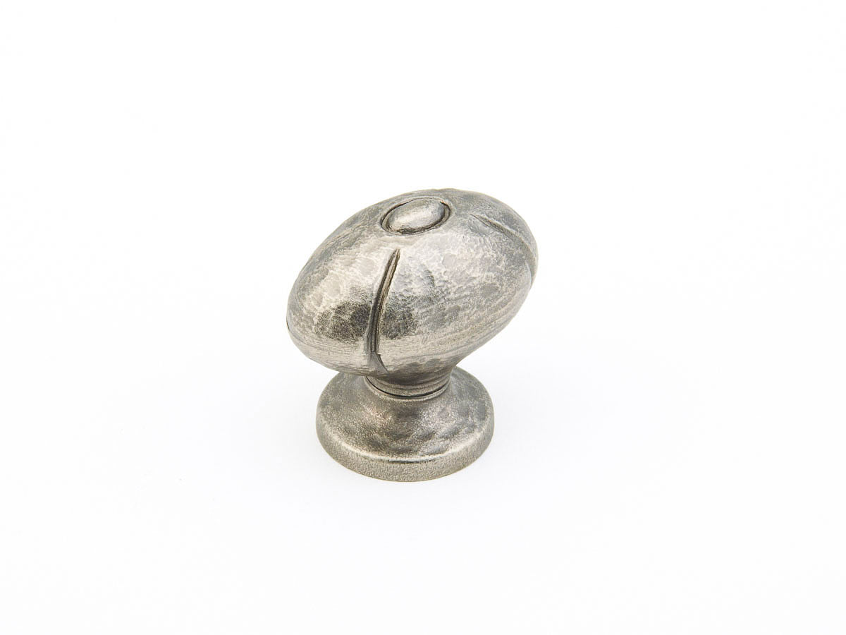 Siena Oval Knob by Schaub - Vibra Nickel - New York Hardware