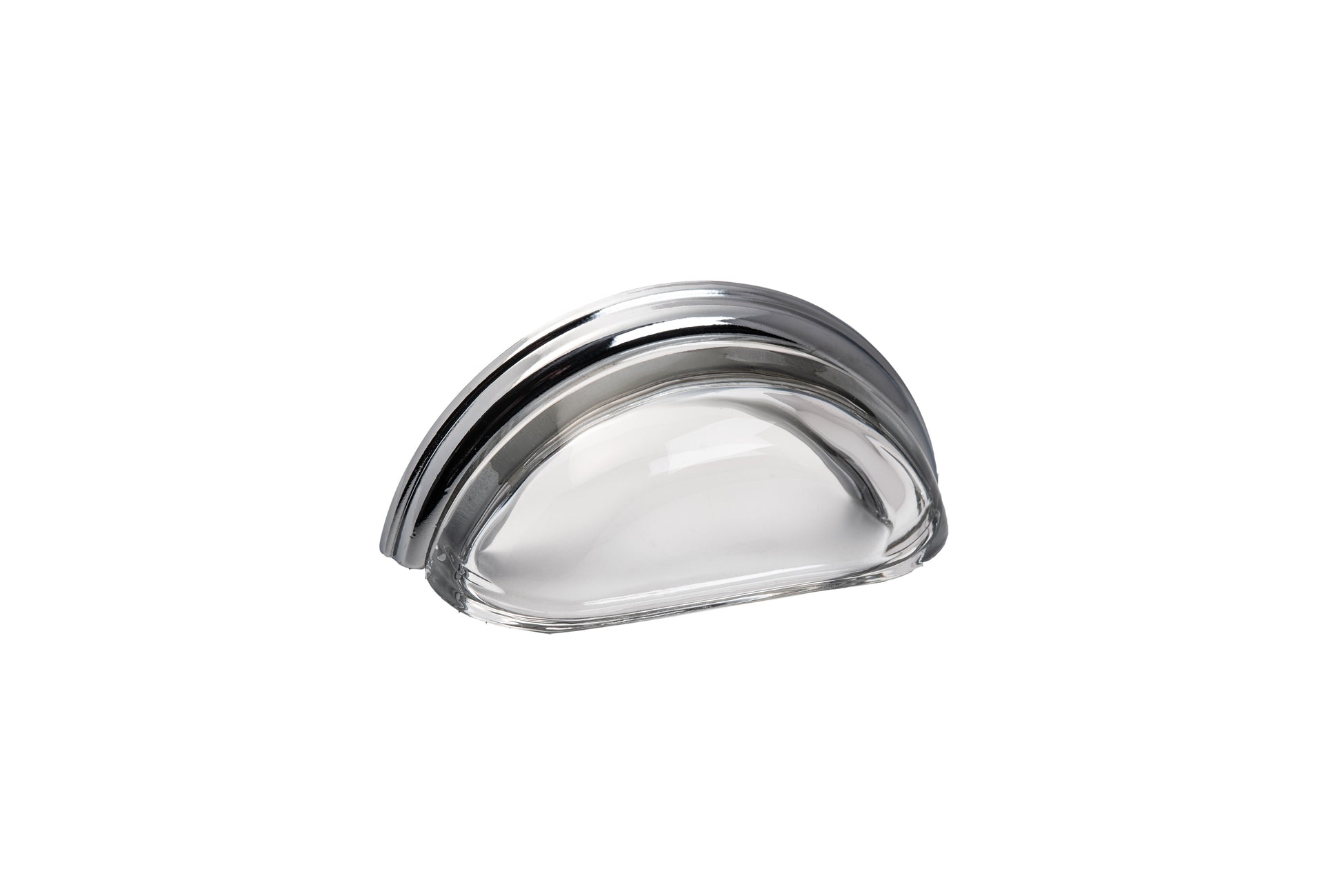 Glass Bin Pull by Lew's Hardware - 3" - Polished Chrome - Transparent Clear - New York Hardware