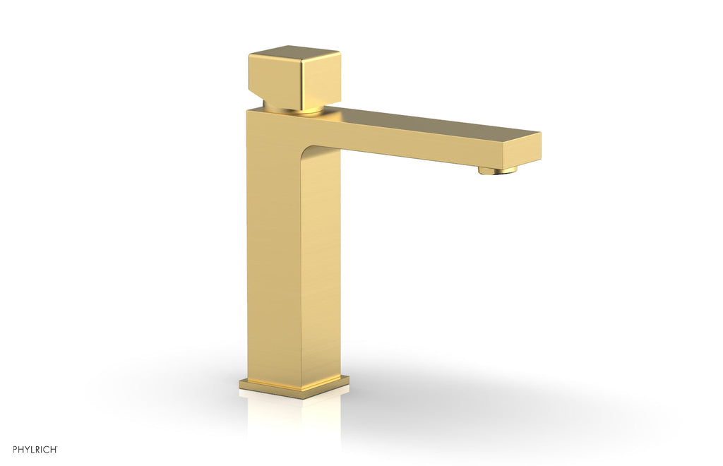 MIX Single Hole Lavatory Faucet, Cube Handle by Phylrich - Burnished Gold