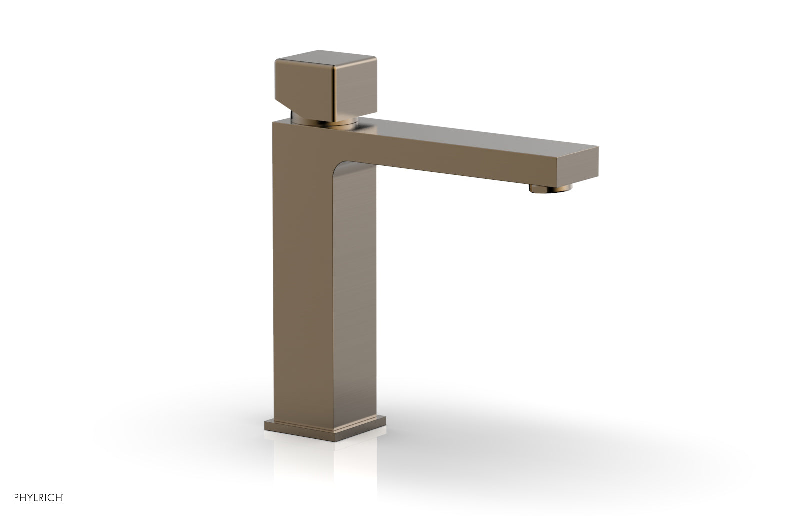 MIX Single Hole Lavatory Faucet, Cube Handle by Phylrich - Antique Brass