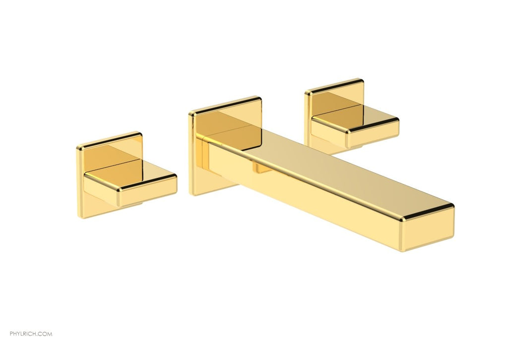 MIX Wall Lavatory Set   Blade Handles by Phylrich - Satin Gold