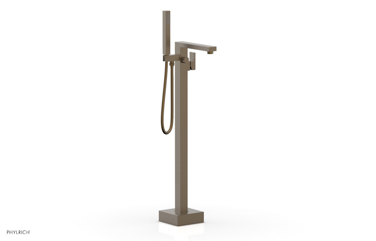 MIX Floor Mount Tub Filler with Hand Shower by Phylrich - Antique Brass