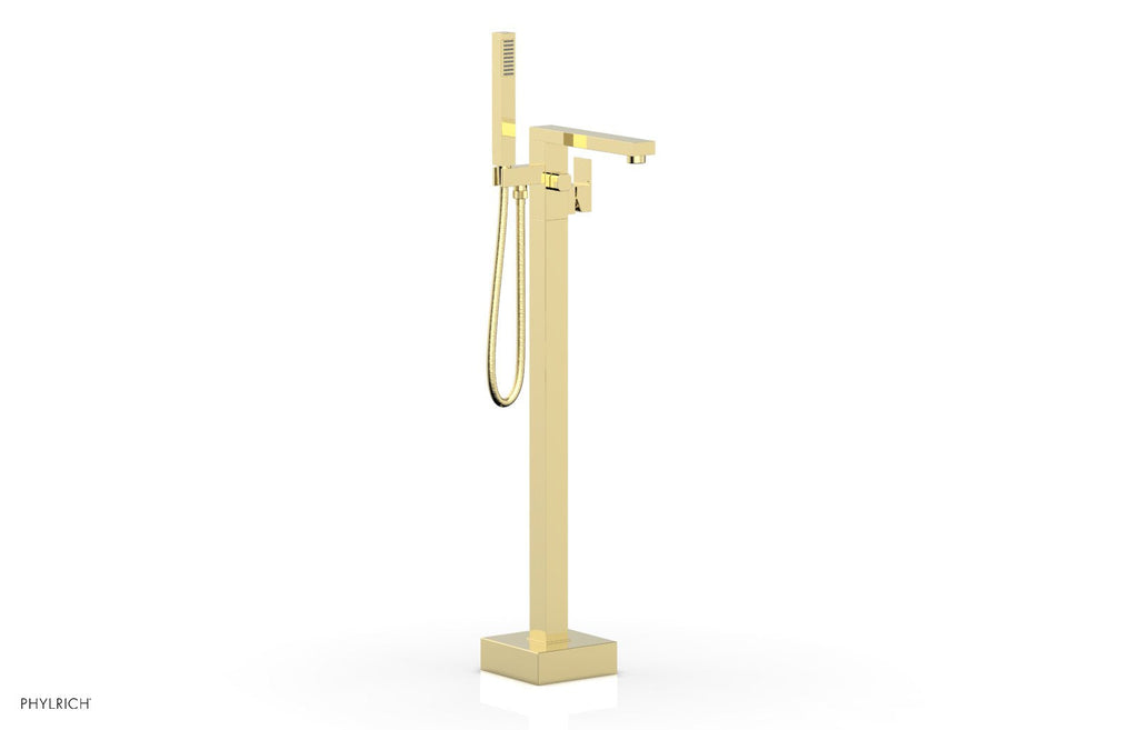 MIX Floor Mount Tub Filler with Hand Shower by Phylrich - Polished Brass