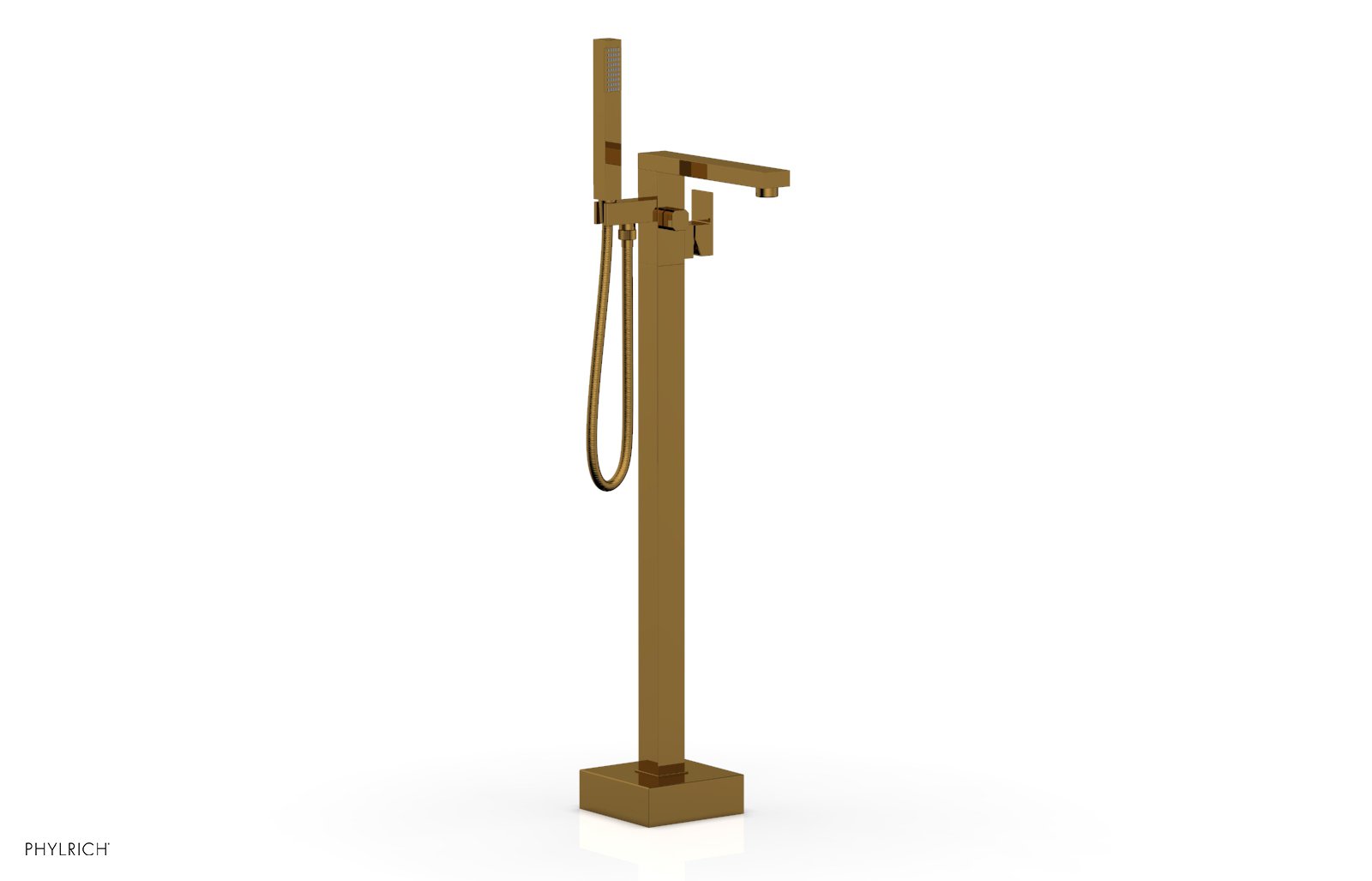 MIX Floor Mount Tub Filler with Hand Shower by Phylrich - French Brass