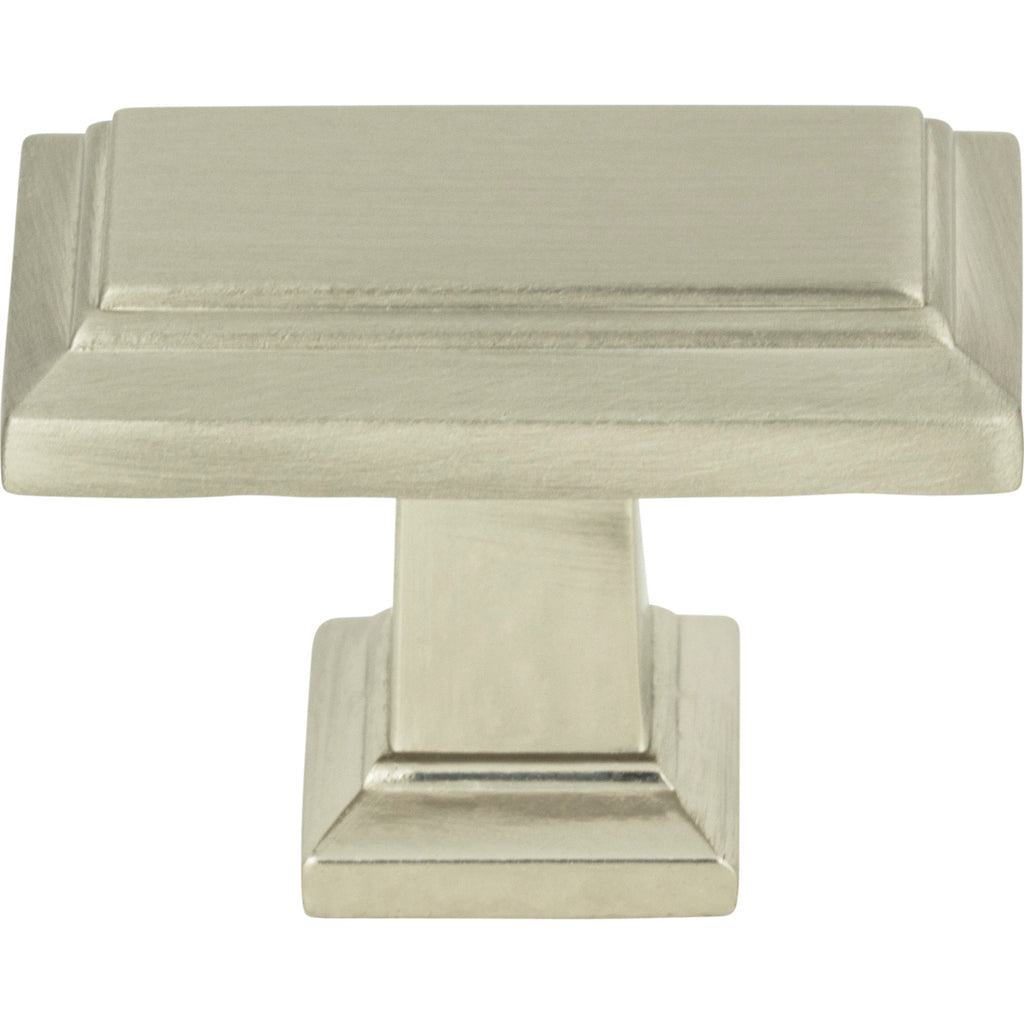 Sutton Place Rectangle Knob by Atlas - 1-7/16" - Brushed Nickel - New York Hardware