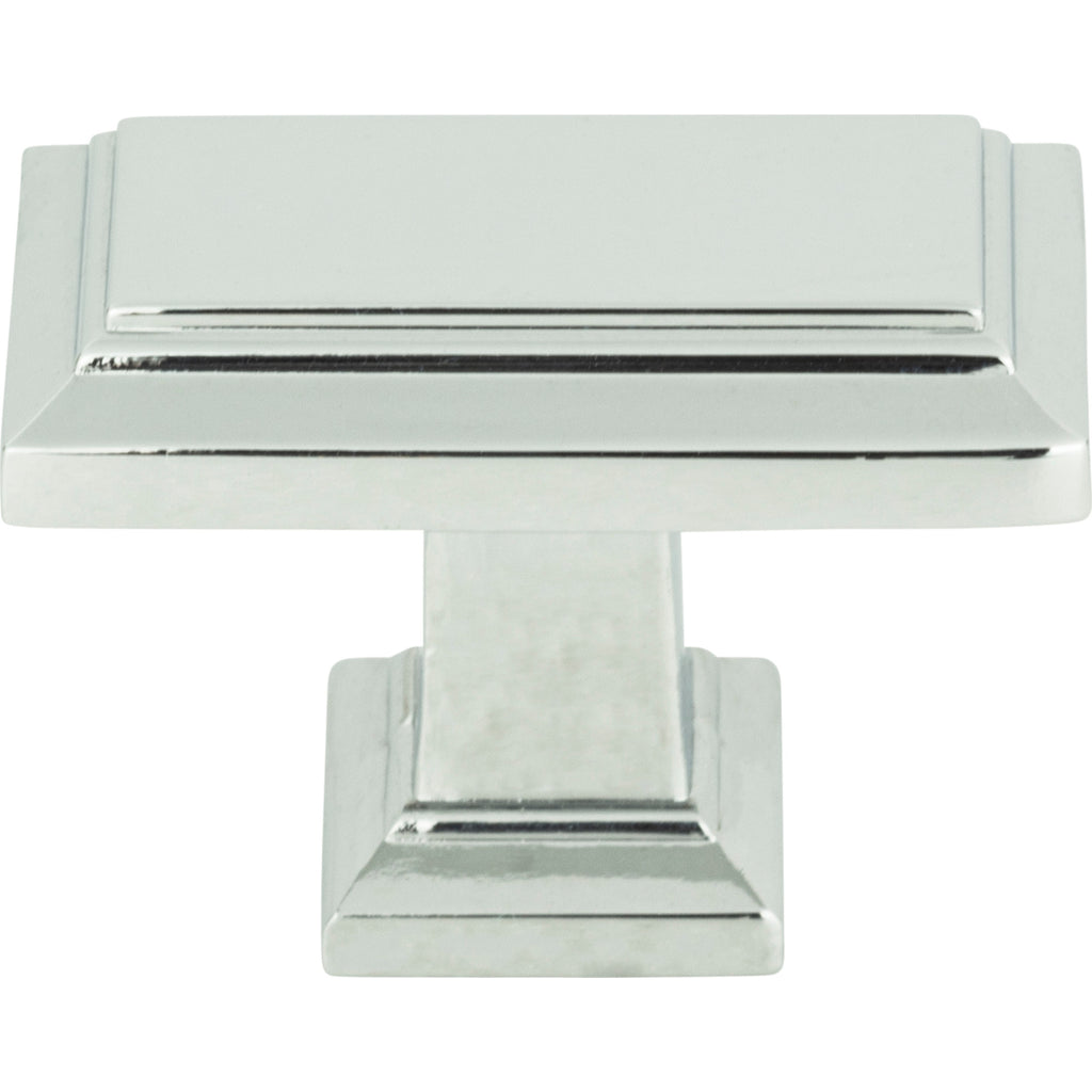 Sutton Place Rectangle Knob by Atlas - 1-7/16" - Polished Chrome - New York Hardware