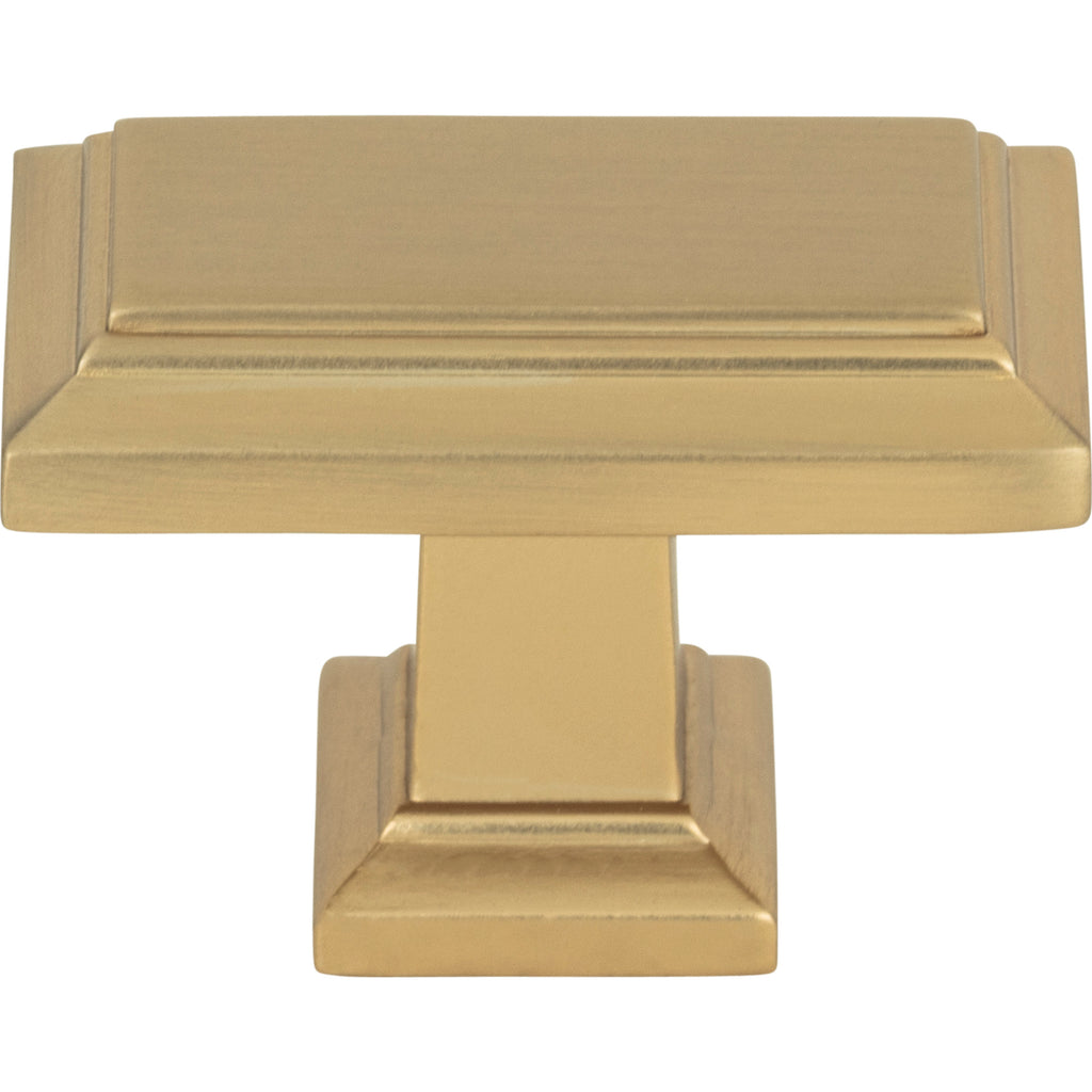 Sutton Place Rectangle Knob by Atlas - 1-7/16" - Champagne - New York Hardware