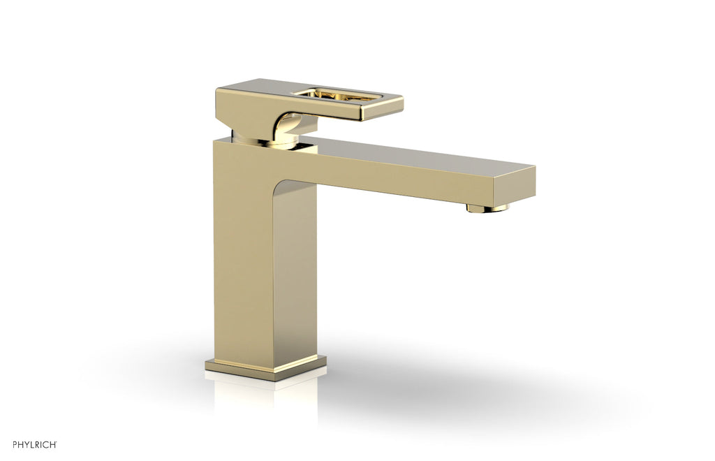 MIX Single Hole Lavatory Faucet, Low   Ring Handle by Phylrich - Polished Brass Uncoated