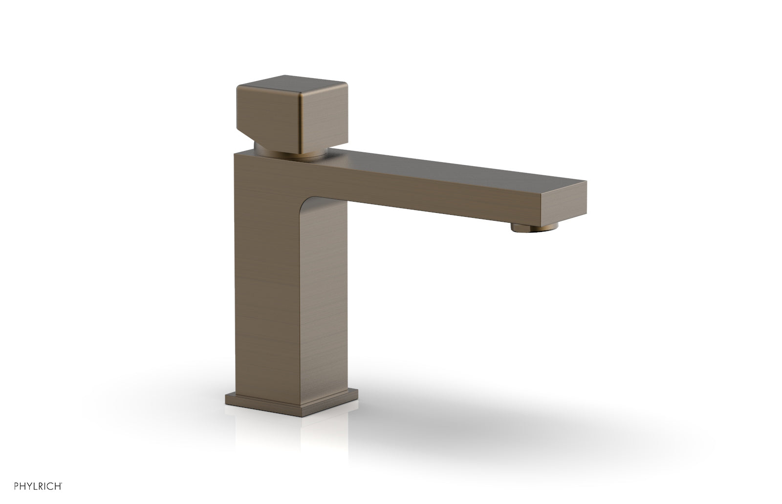 MIX Single Hole Lavatory Faucet, Low   Cube Handle by Phylrich - Old English Brass