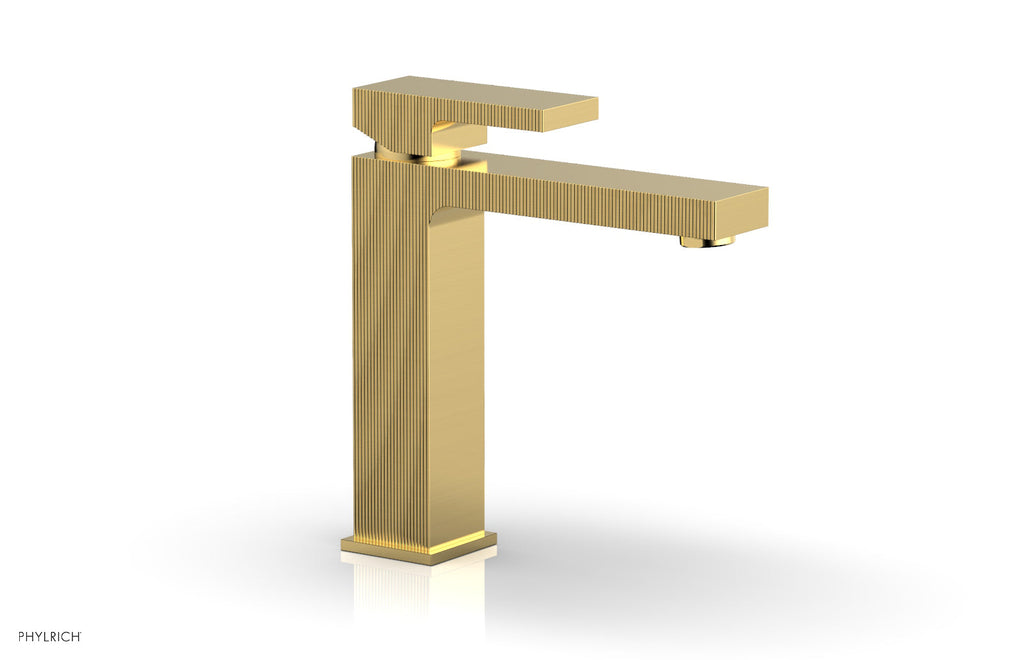 STRIA Single Hole Lavatory Faucet, Blade Handle by Phylrich - Satin Gold