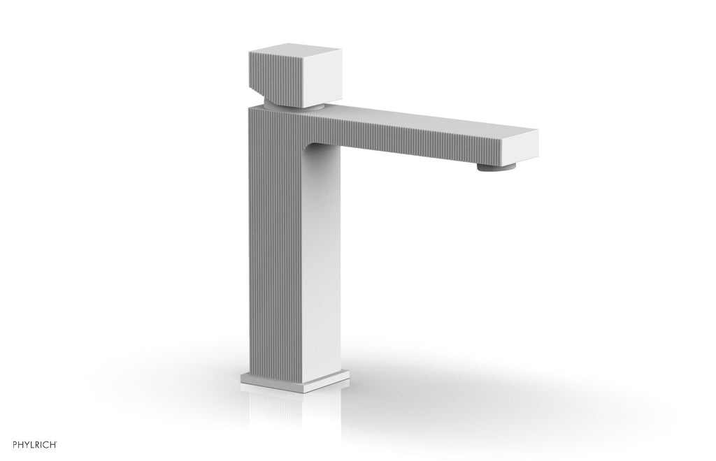 STRIA Single Hole Lavatory Faucet, Cube Handle by Phylrich - Satin White