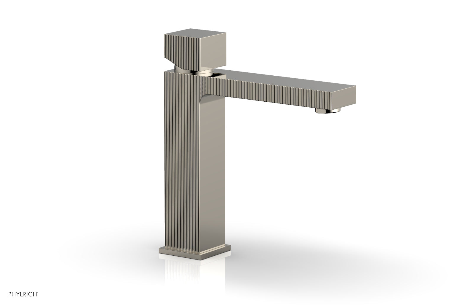 STRIA Single Hole Lavatory Faucet, Cube Handle by Phylrich - Polished Nickel