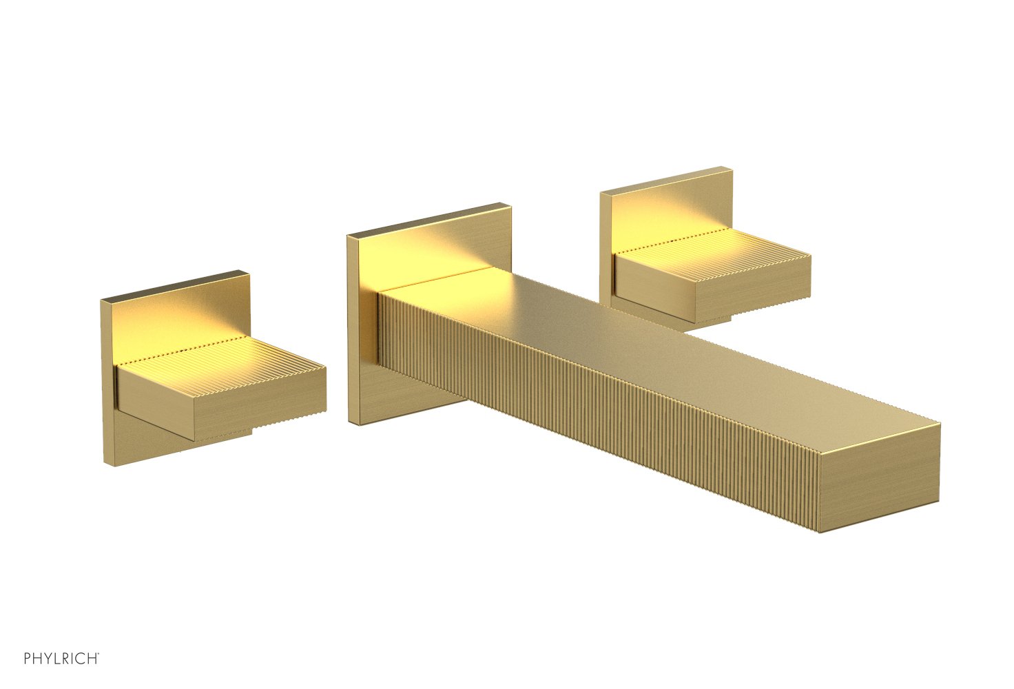 STRIA Wall Lavatory Set Blade Handles by Phylrich - Burnished Gold