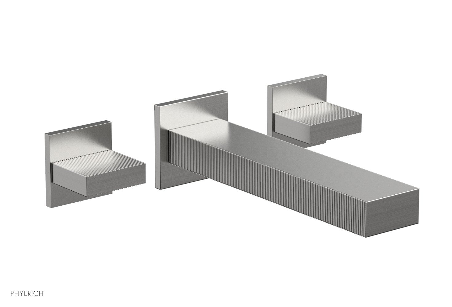 STRIA Wall Lavatory Set Blade Handles by Phylrich - Satin Chrome