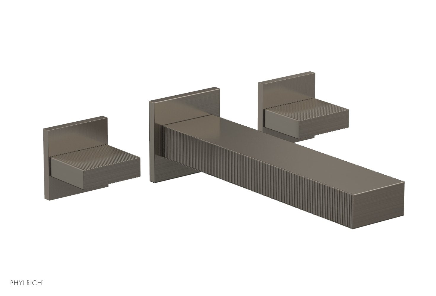 STRIA Wall Lavatory Set Blade Handles by Phylrich - Pewter