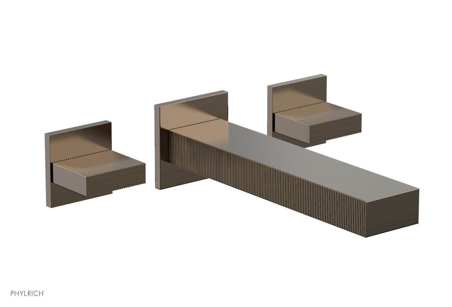 STRIA Wall Lavatory Set Blade Handles by Phylrich - Antique Brass