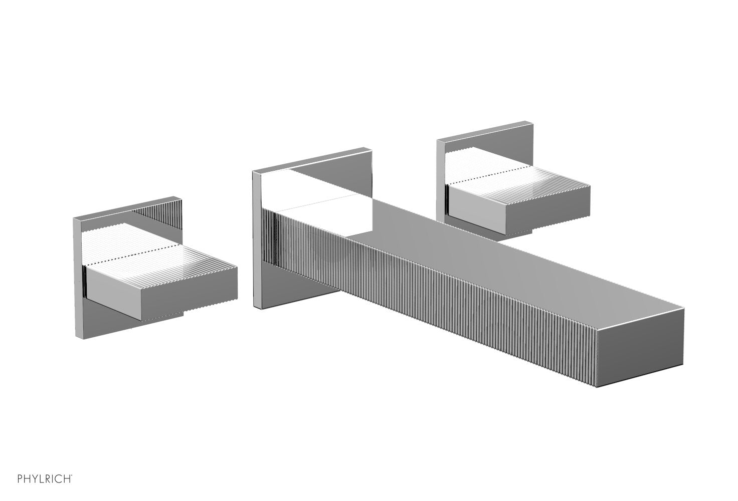 STRIA Wall Lavatory Set Blade Handles by Phylrich - Polished Chrome