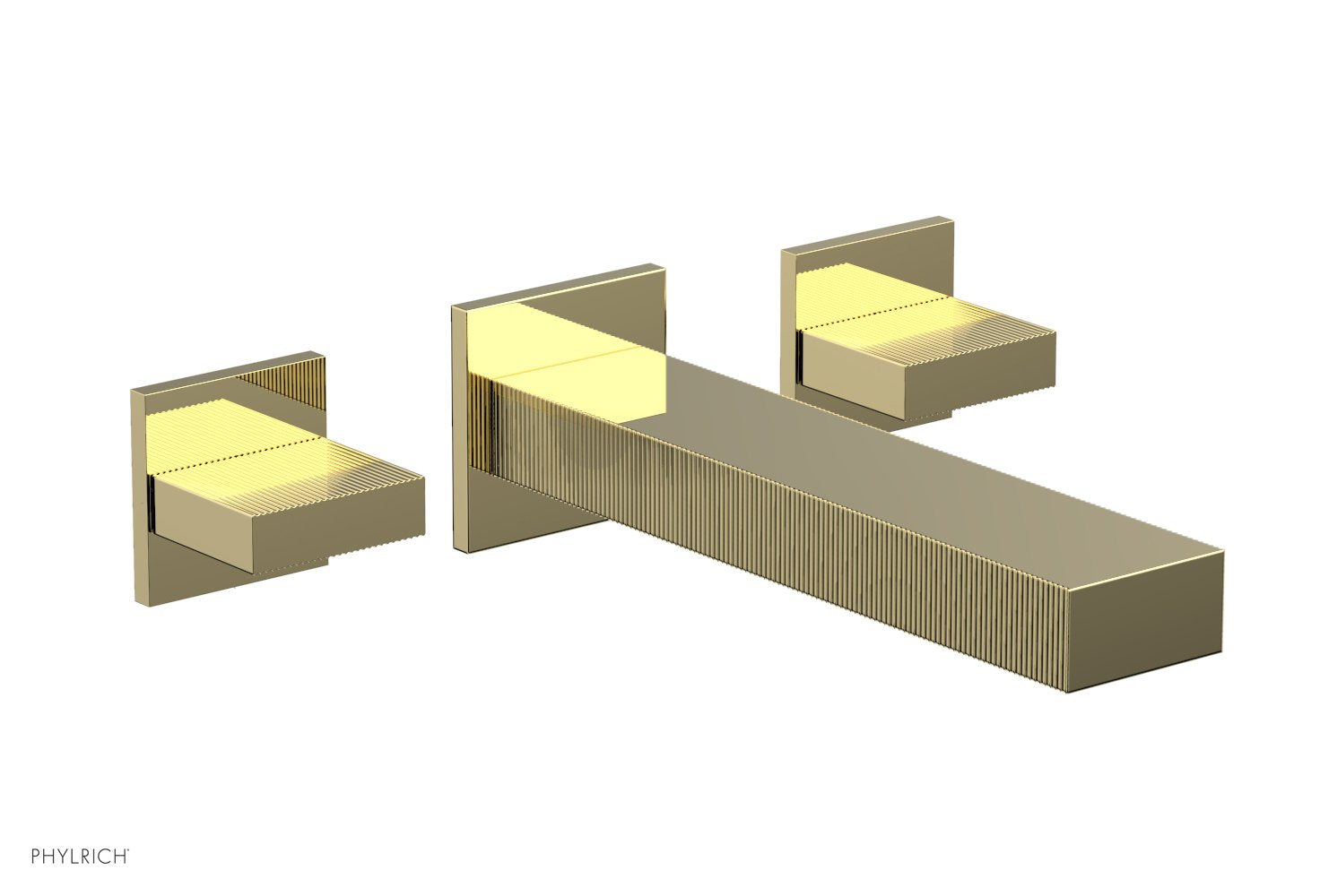 STRIA Wall Lavatory Set Blade Handles by Phylrich - Polished Brass