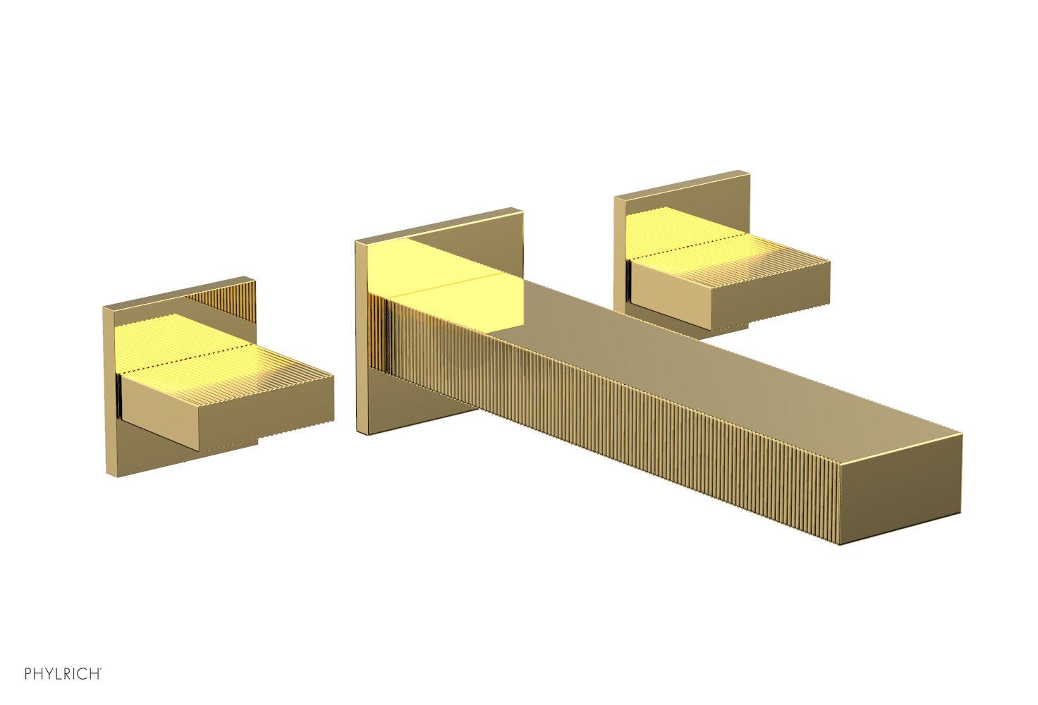 STRIA Wall Lavatory Set Blade Handles by Phylrich - Polished Gold