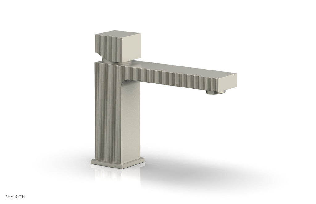 STRIA Single Hole Lavatory Faucet, Low   Cube Handle by Phylrich - Burnished Nickel