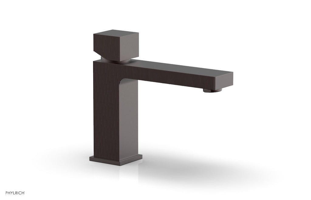 STRIA Single Hole Lavatory Faucet, Low   Cube Handle by Phylrich - Weathered Copper