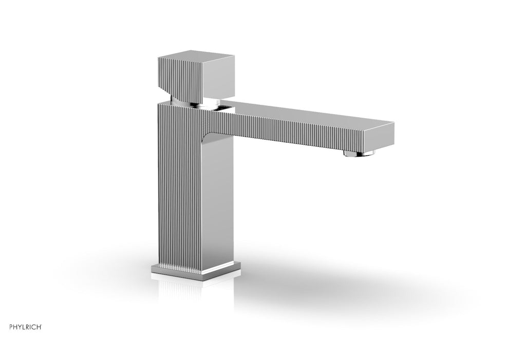 STRIA Single Hole Lavatory Faucet, Low   Cube Handle by Phylrich - Satin Brass