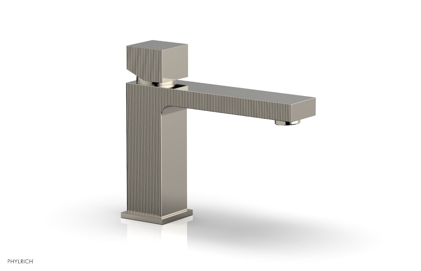 STRIA Single Hole Lavatory Faucet, Low   Cube Handle by Phylrich - Matte Black