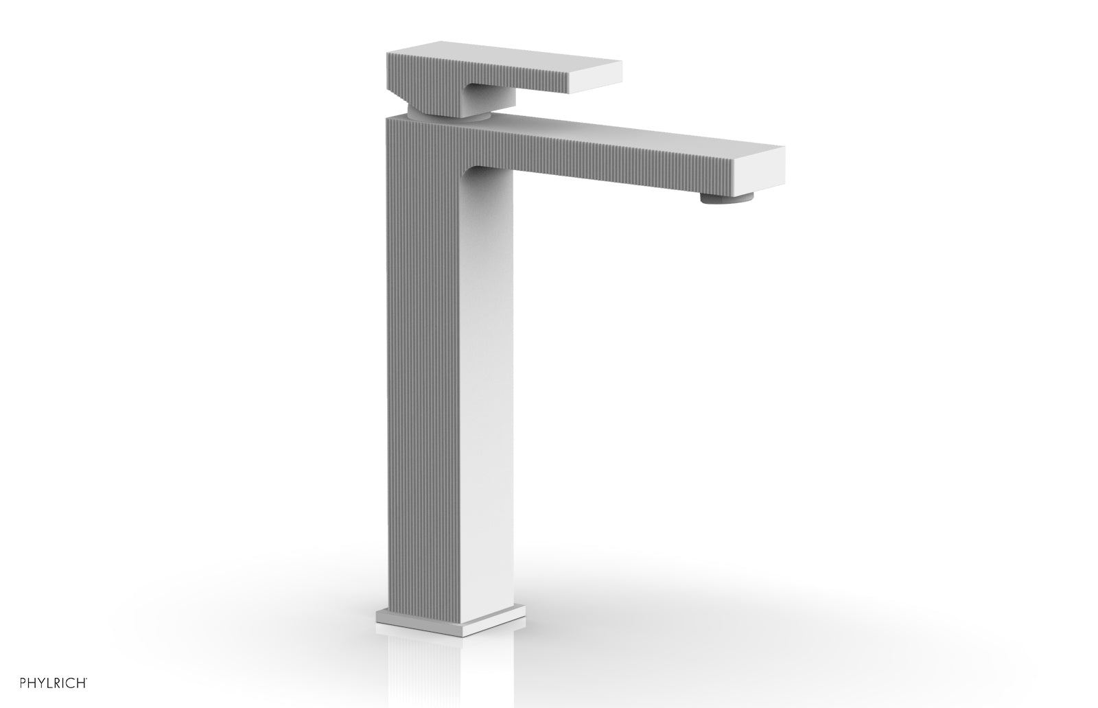 STRIA Single Hole Lavatory Faucet, Tall   Blade Handle by Phylrich - Satin White