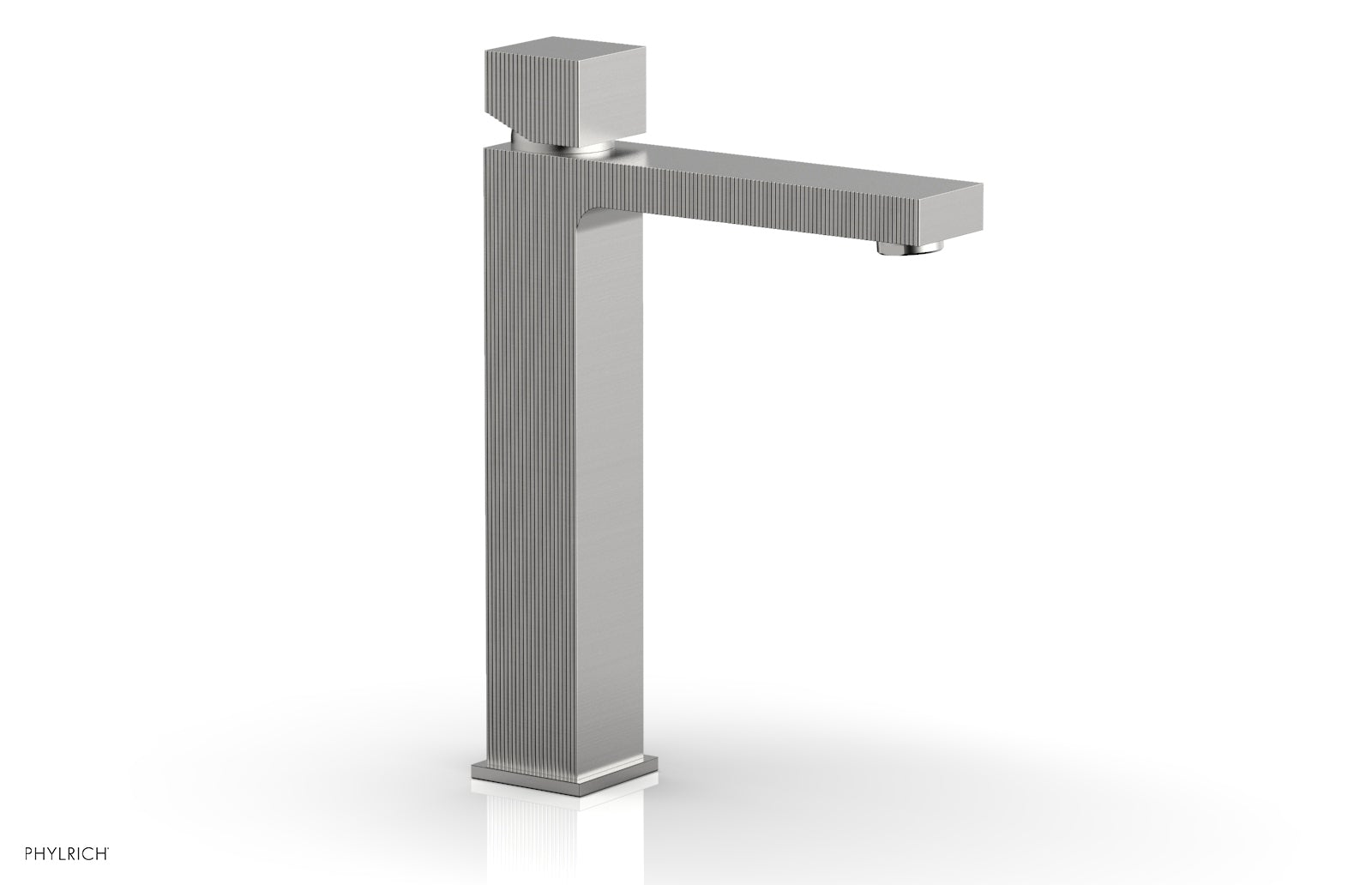 STRIA Single Hole Lavatory Faucet, Tall   Cube Handle by Phylrich - Pewter