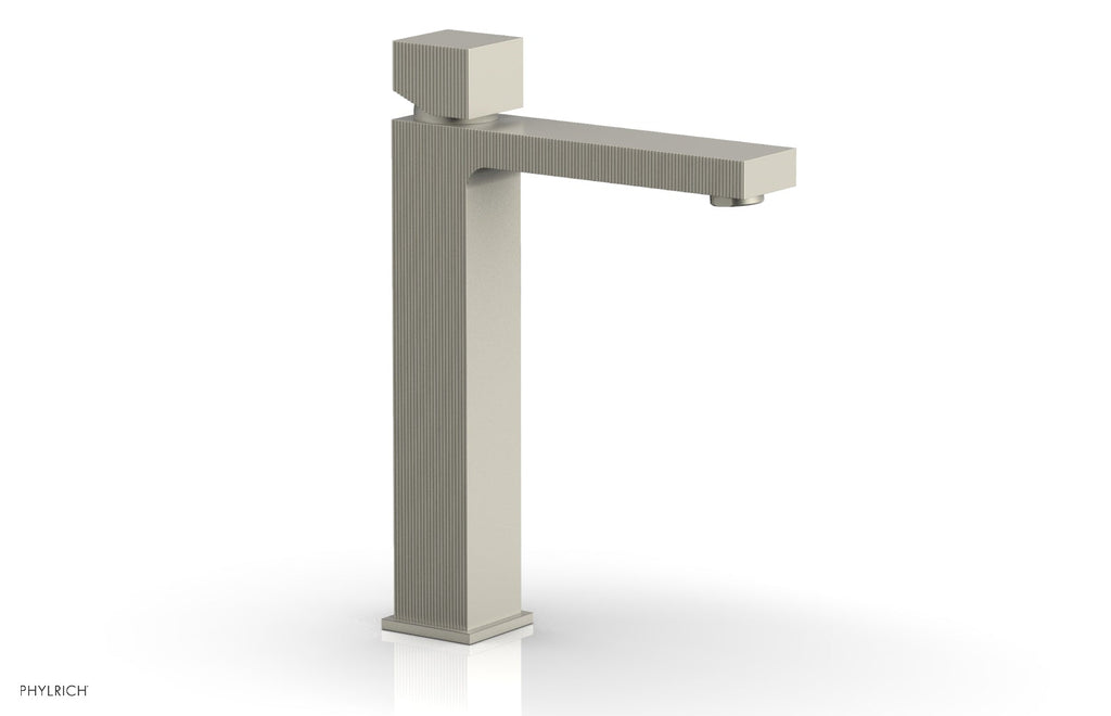 STRIA Single Hole Lavatory Faucet, Tall   Cube Handle by Phylrich - Burnished Nickel