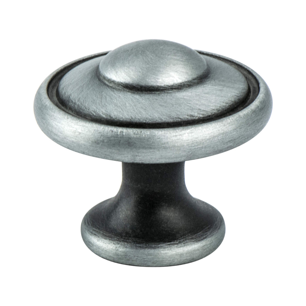 Brushed Antique Pewter - 1-3/16" - Euro Traditions Knob by Berenson - New York Hardware