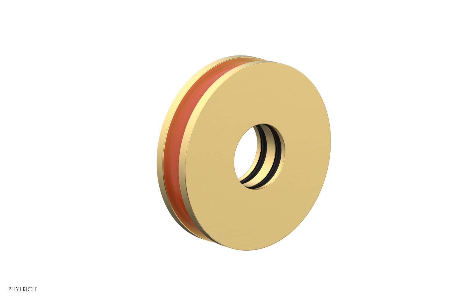 Round Flange with "Orange" Accent by Phylrich - Burnished Gold