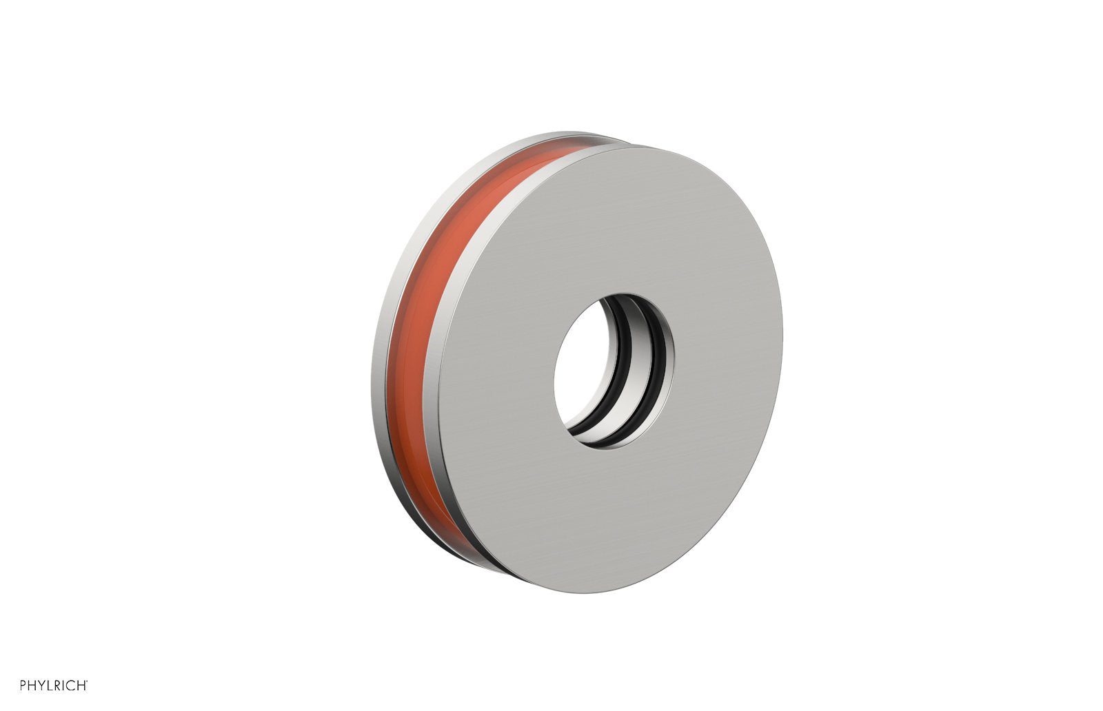 Round Flange with "Orange" Accent by Phylrich - Satin Chrome