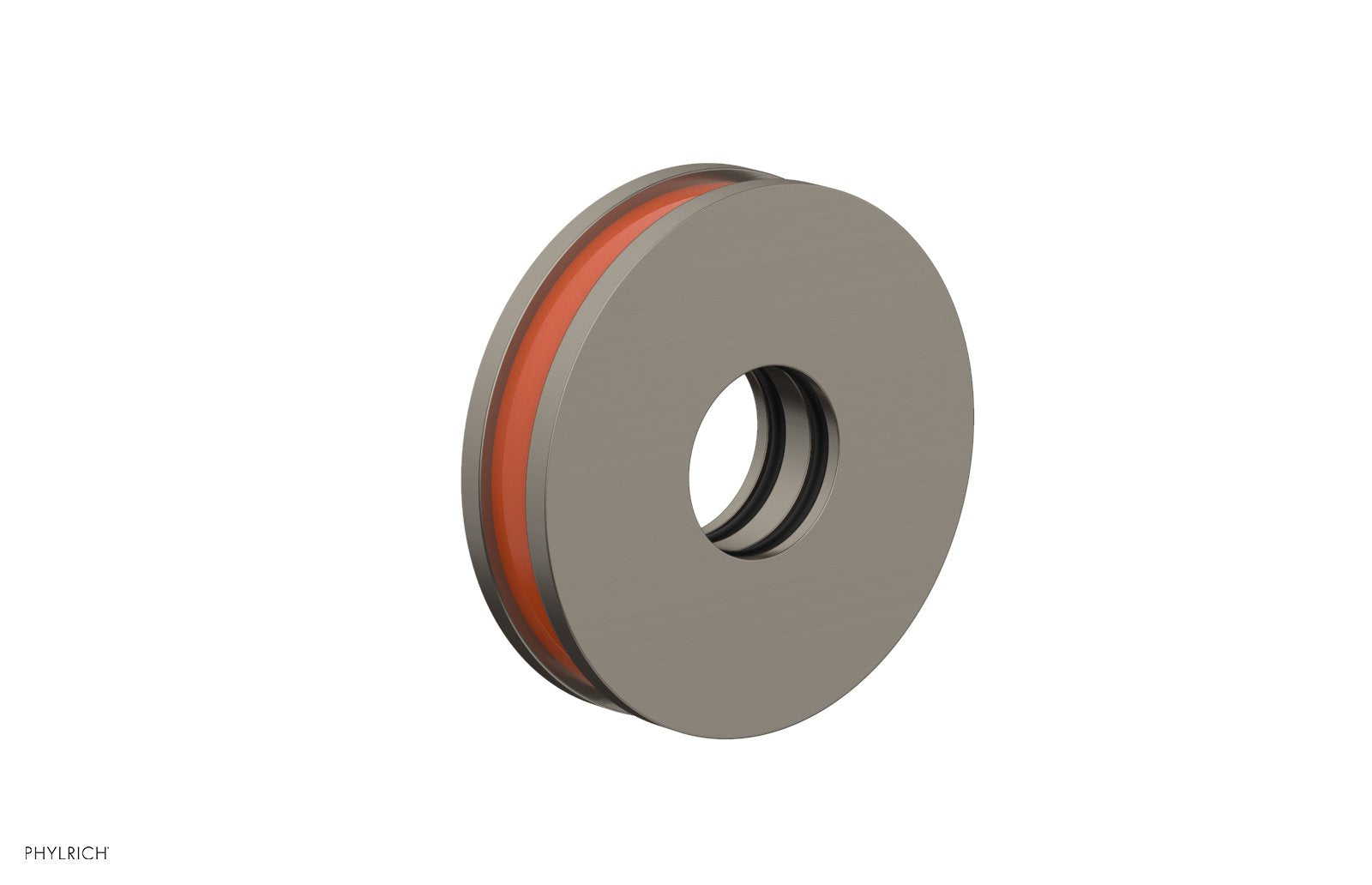 Round Flange with "Orange" Accent by Phylrich - Pewter