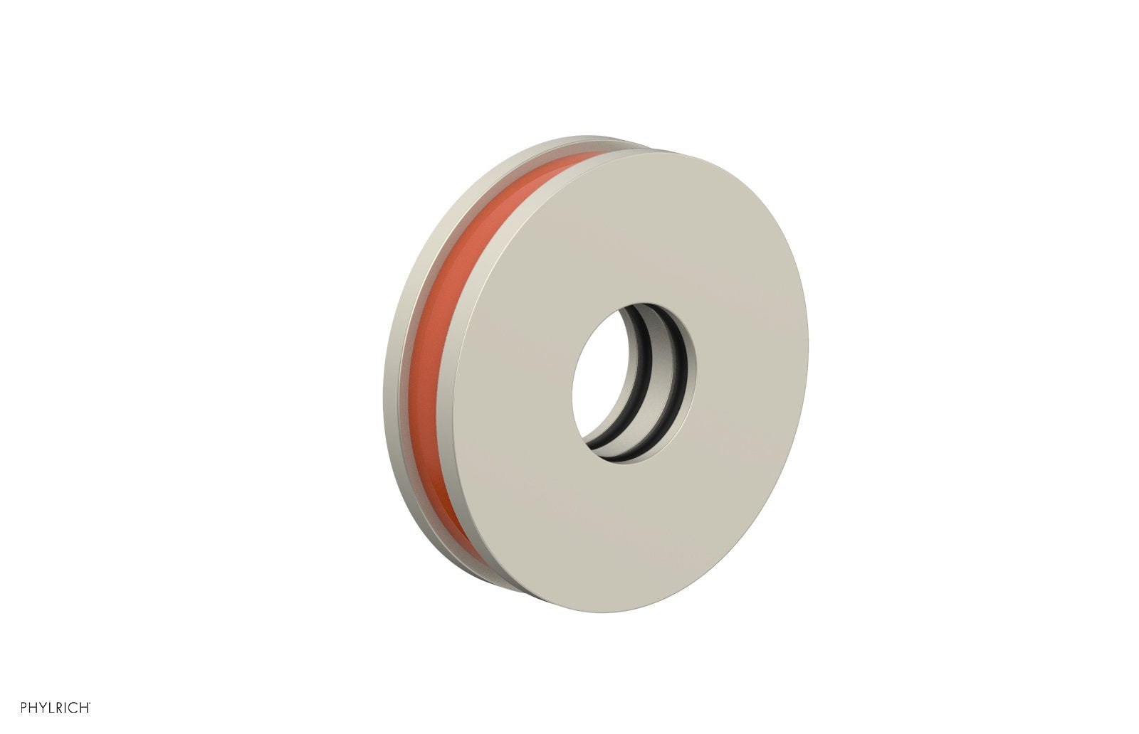 Round Flange with "Orange" Accent by Phylrich - Burnished Nickel