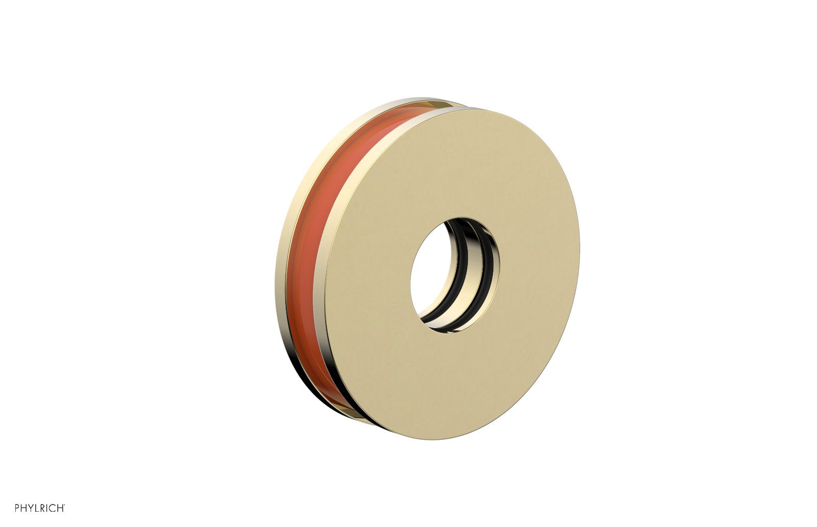 Round Flange with "Orange" Accent by Phylrich - Polished Brass Uncoated