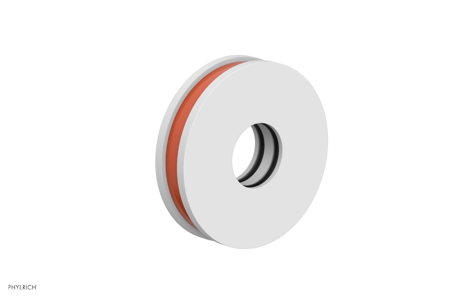 Round Flange with "Orange" Accent by Phylrich - Satin White