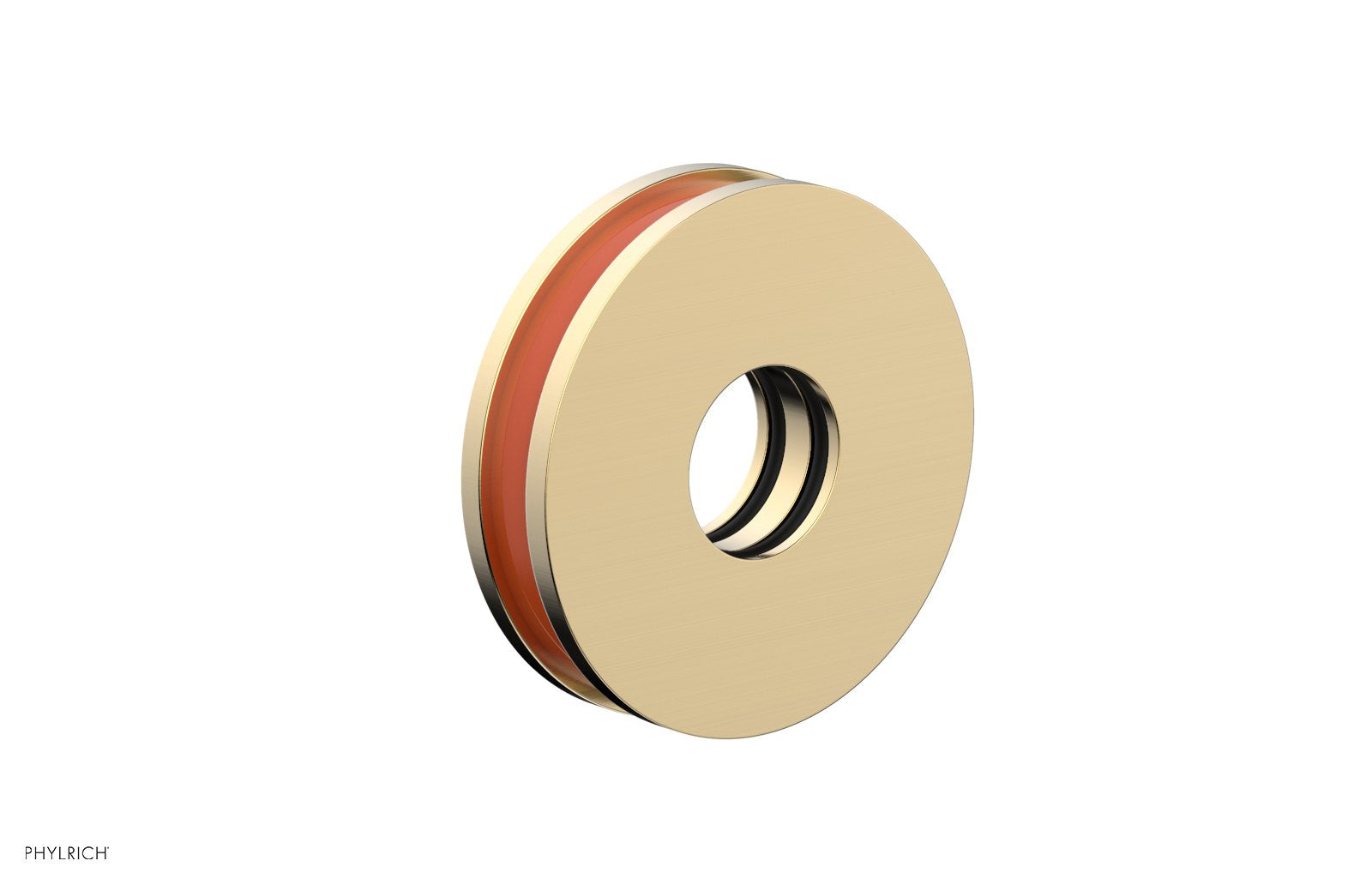 Round Flange with "Orange" Accent by Phylrich - Satin Brass