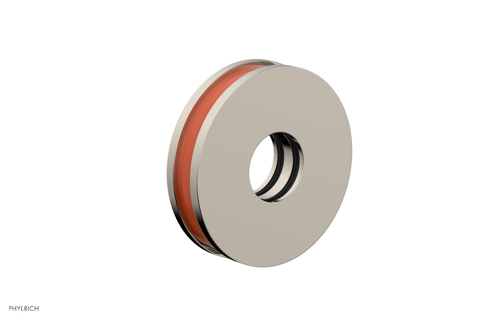 Round Flange with "Orange" Accent by Phylrich - Polished Nickel