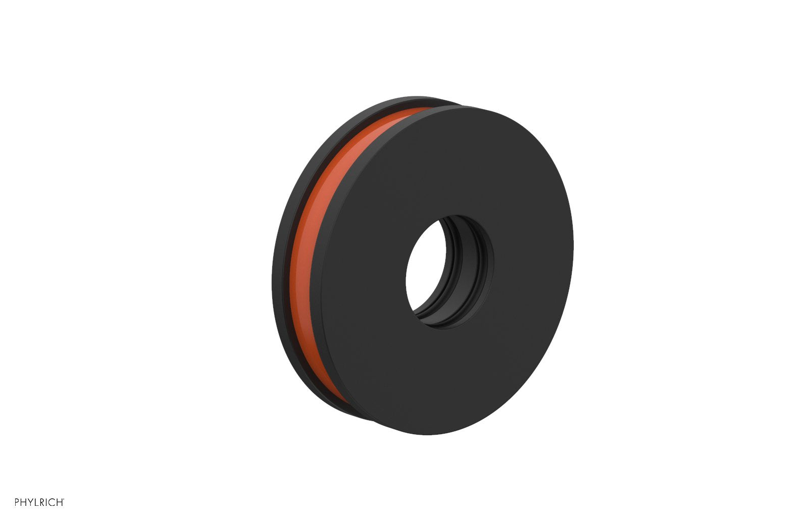 Round Flange with "Orange" Accent by Phylrich - Matte Black