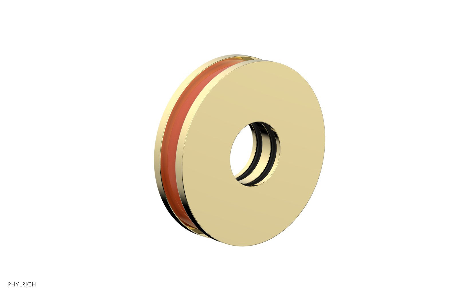 Round Flange with "Orange" Accent by Phylrich - Polished Brass