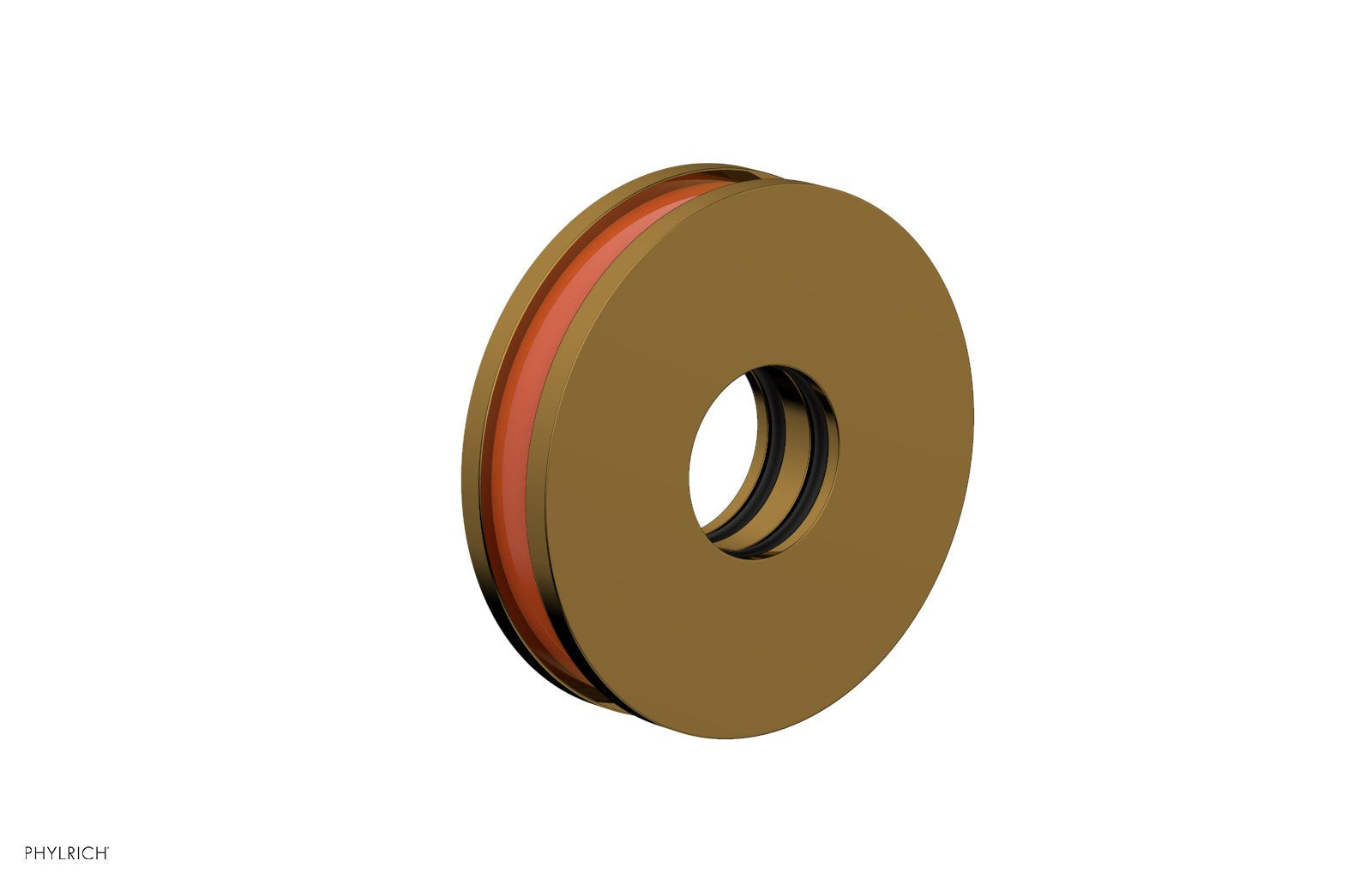 Round Flange with "Orange" Accent by Phylrich - French Brass