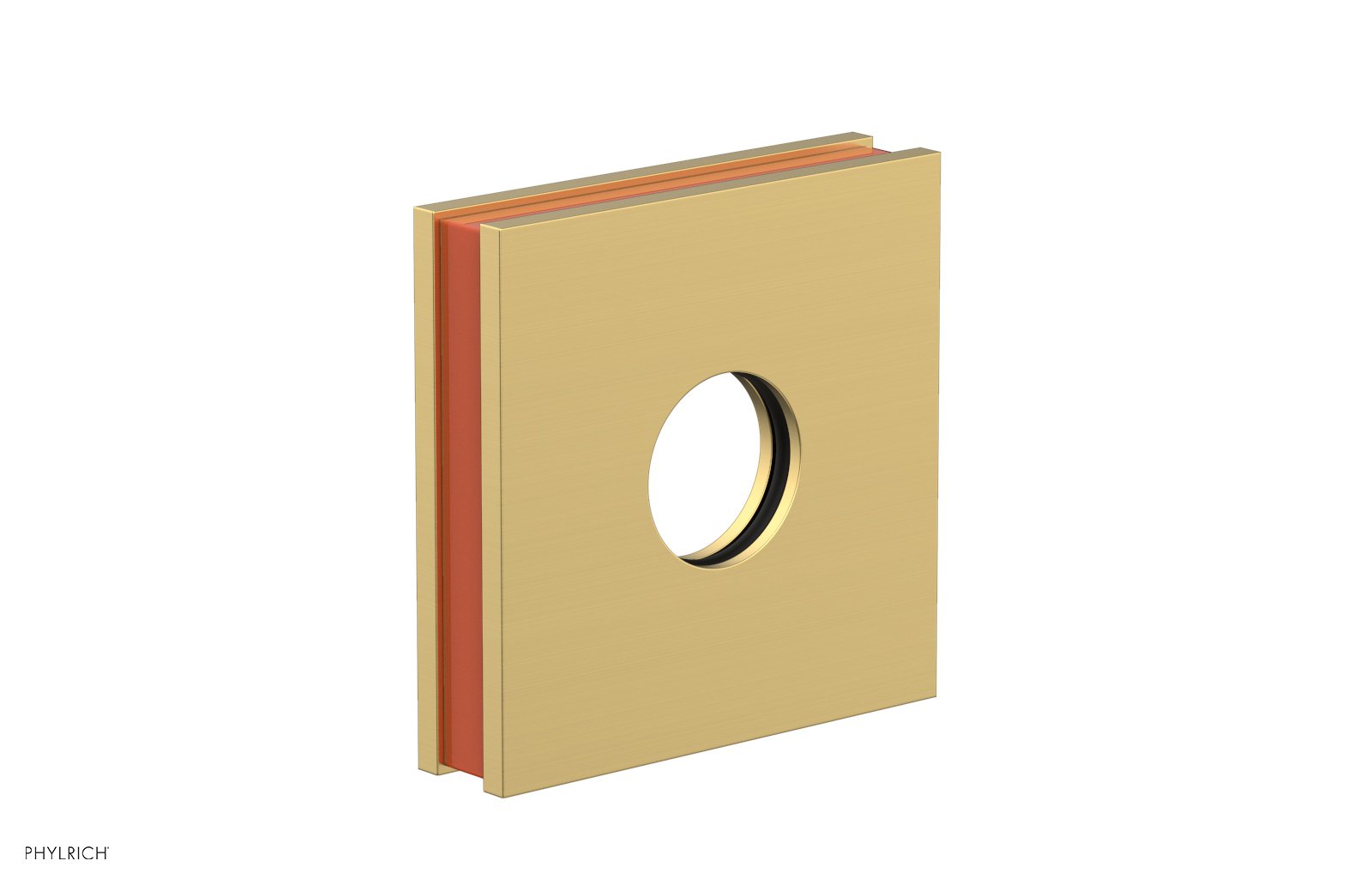 Square Flange with "Orange" Accent by Phylrich - Burnished Gold