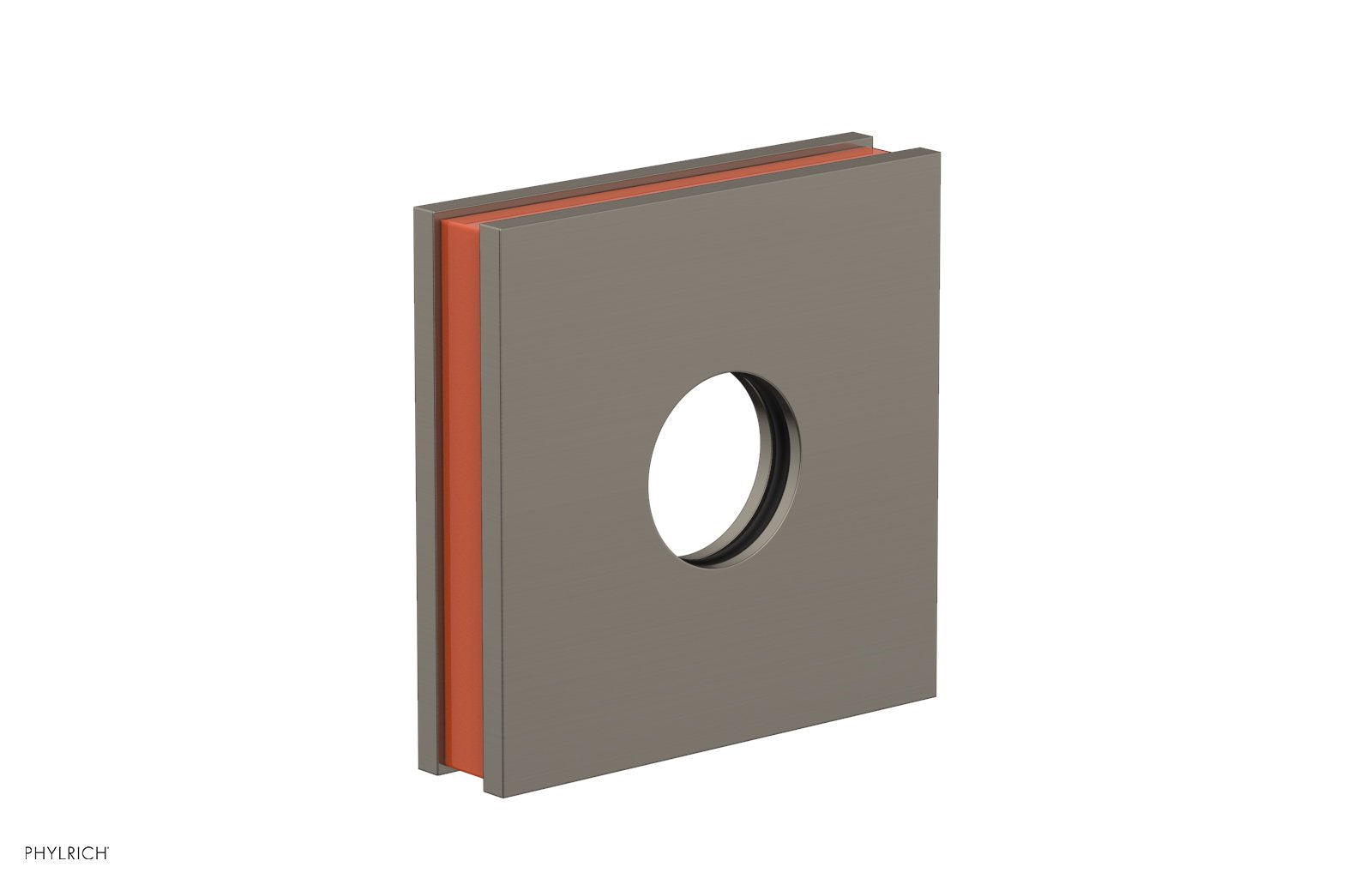 Square Flange with "Orange" Accent by Phylrich - Pewter
