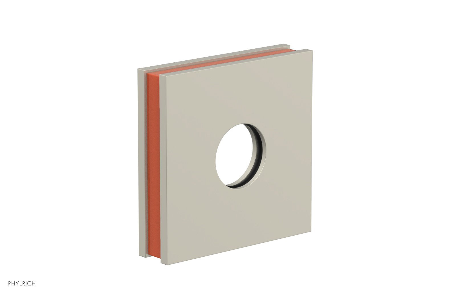 Square Flange with "Orange" Accent by Phylrich - Burnished Nickel