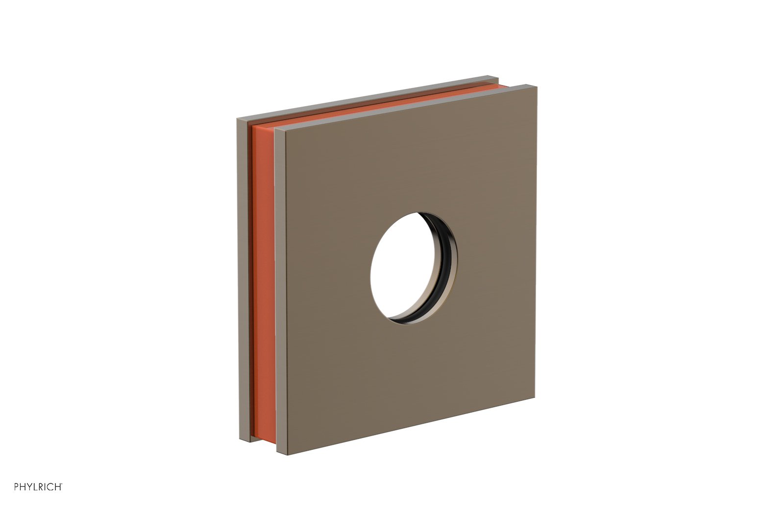 Square Flange with "Orange" Accent by Phylrich - Antique Brass
