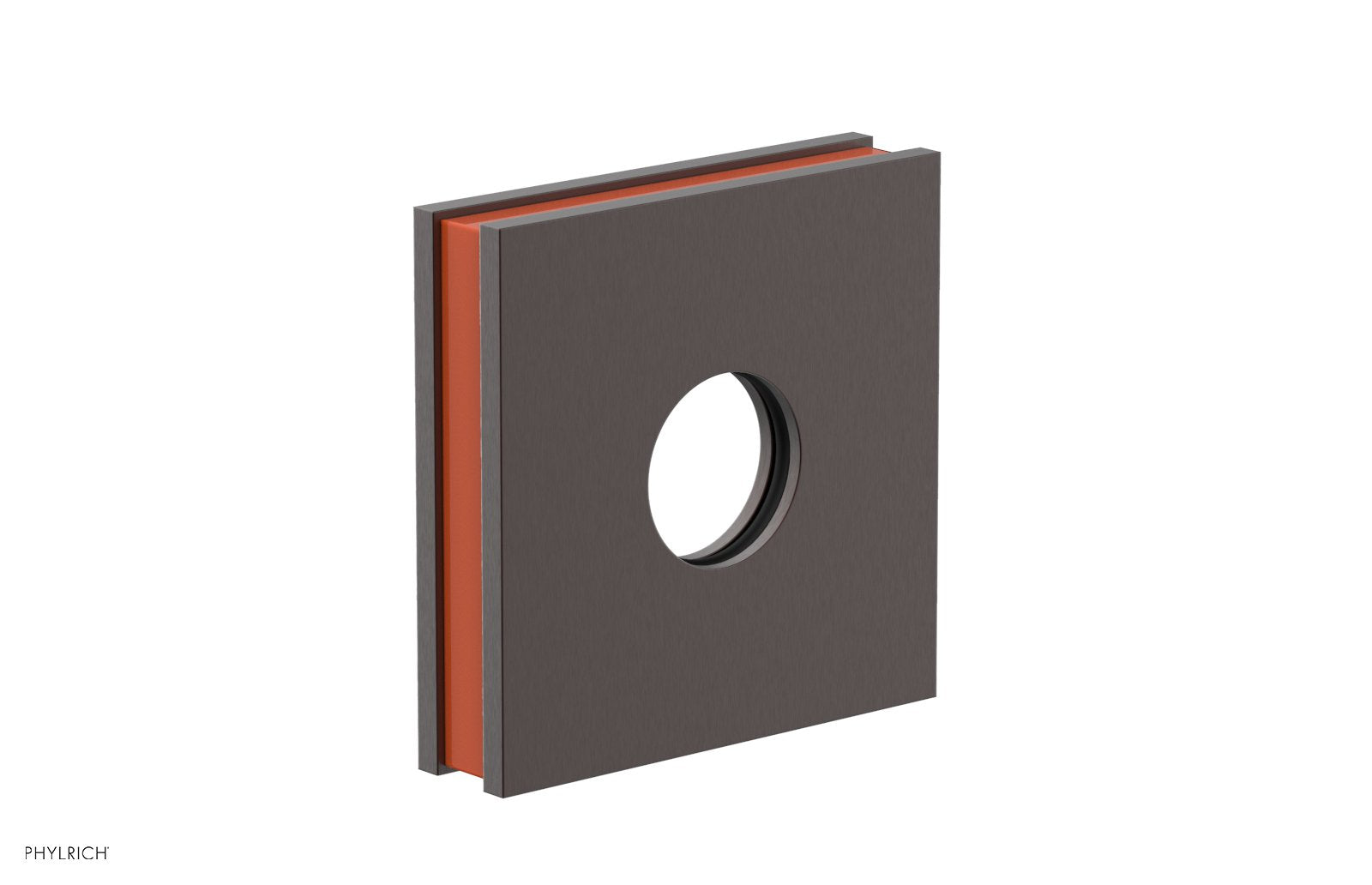Square Flange with "Orange" Accent by Phylrich - Weathered Copper