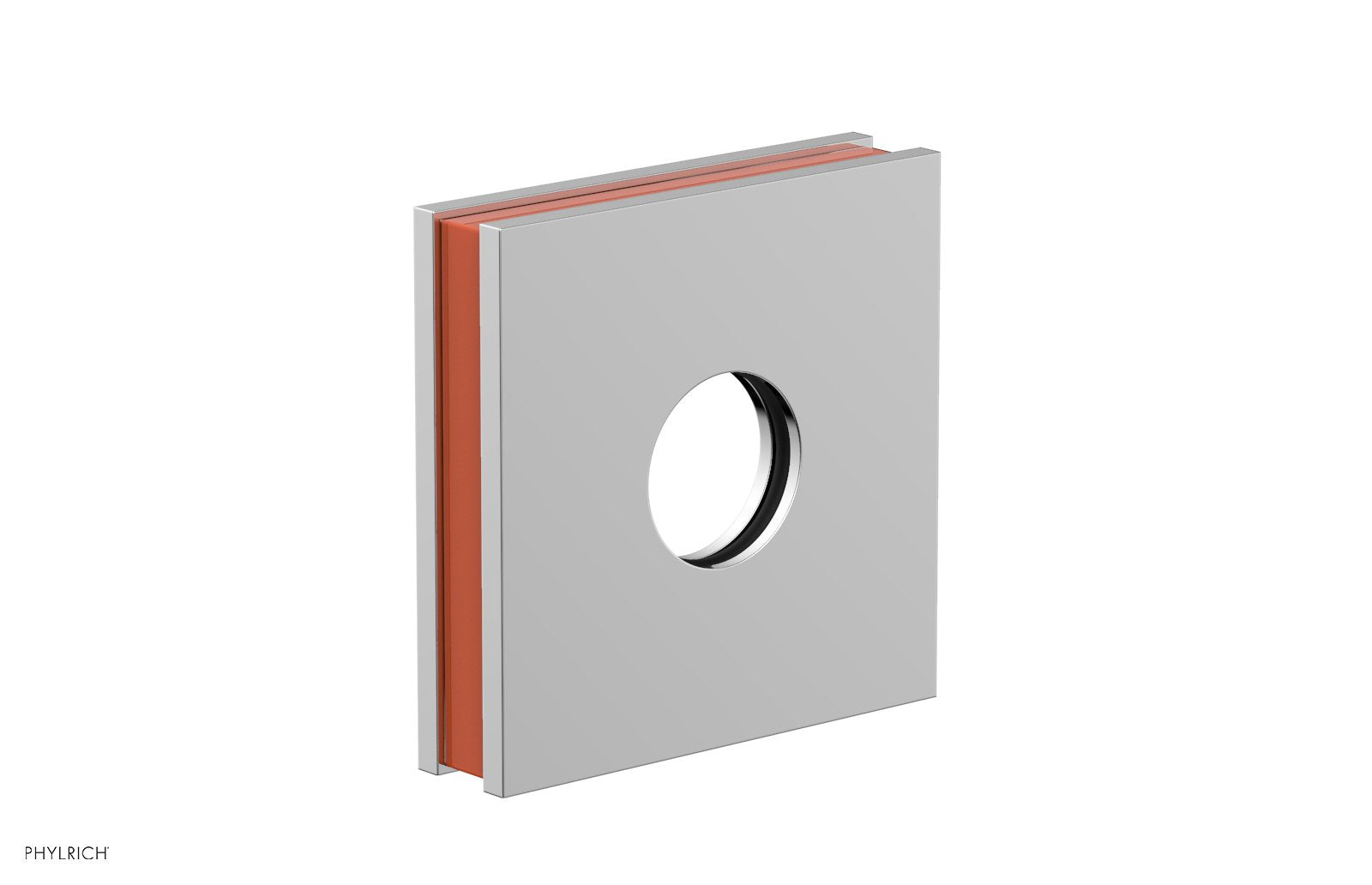Square Flange with "Orange" Accent by Phylrich - Polished Chrome